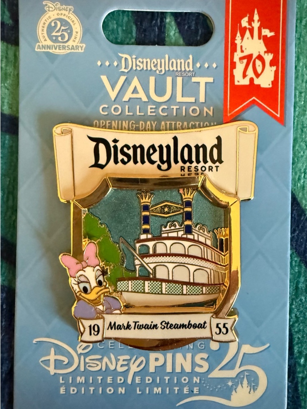 Vault Collection Mark Twain Steamboat Pin - Blue/Green